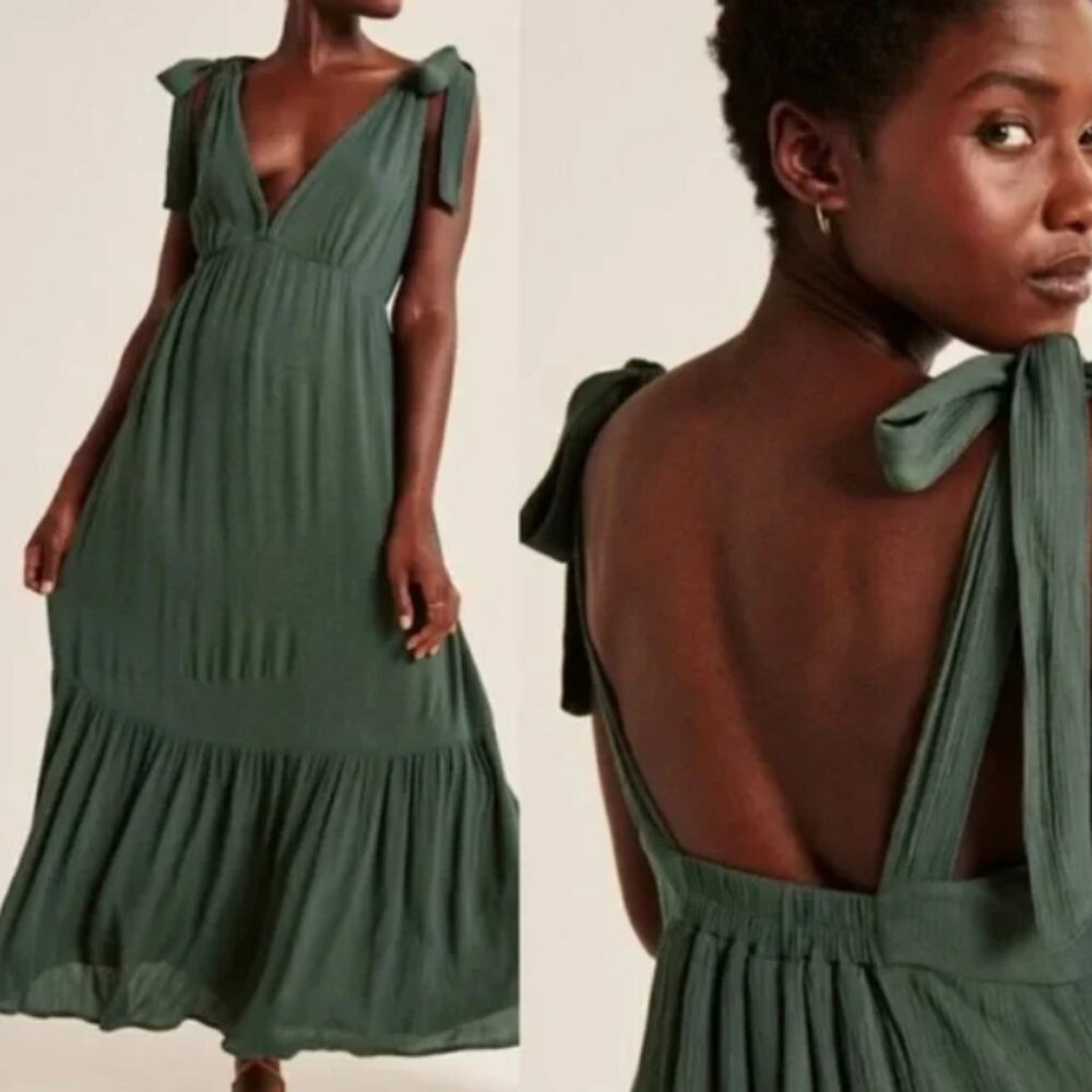 Abercrombie & Fitch Tie Strap Maxi Dress